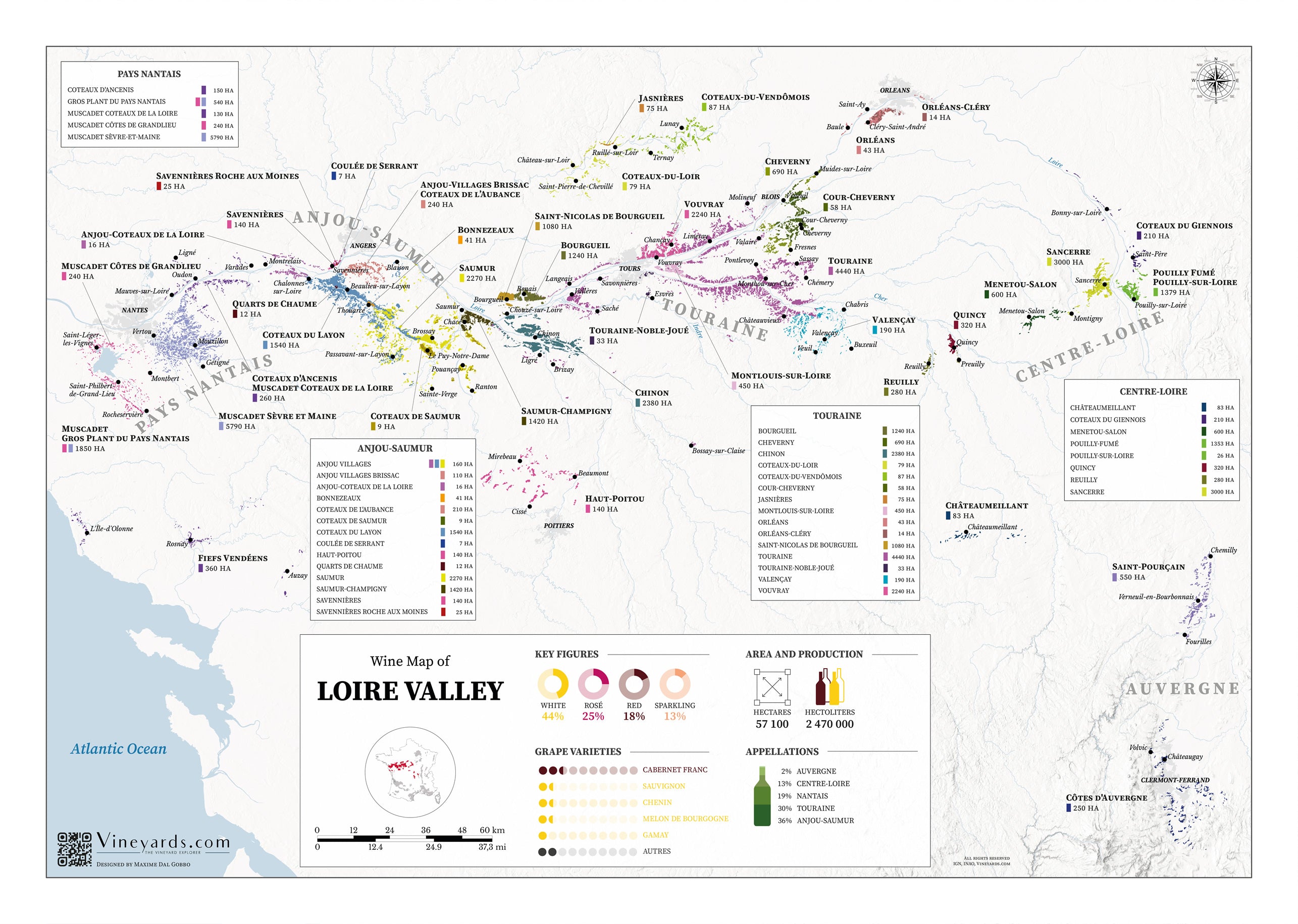 Loire Valley Map for sale