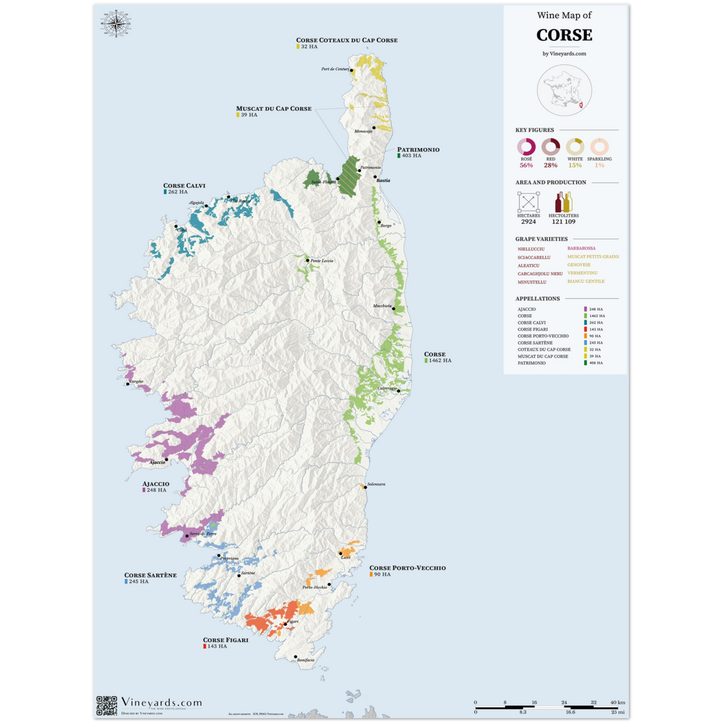 Corse wine map