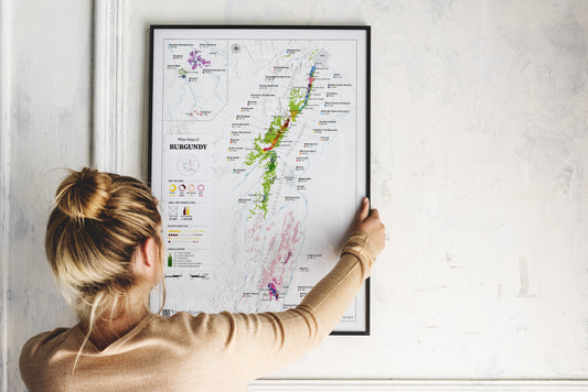 Bourgogne Wine Map (Burgundy)  Real Data based