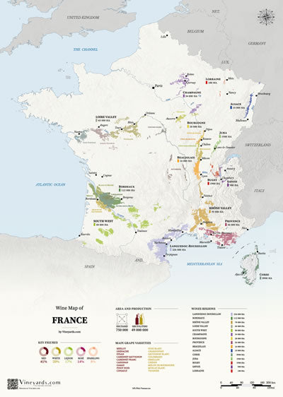 France Wine Map for sale