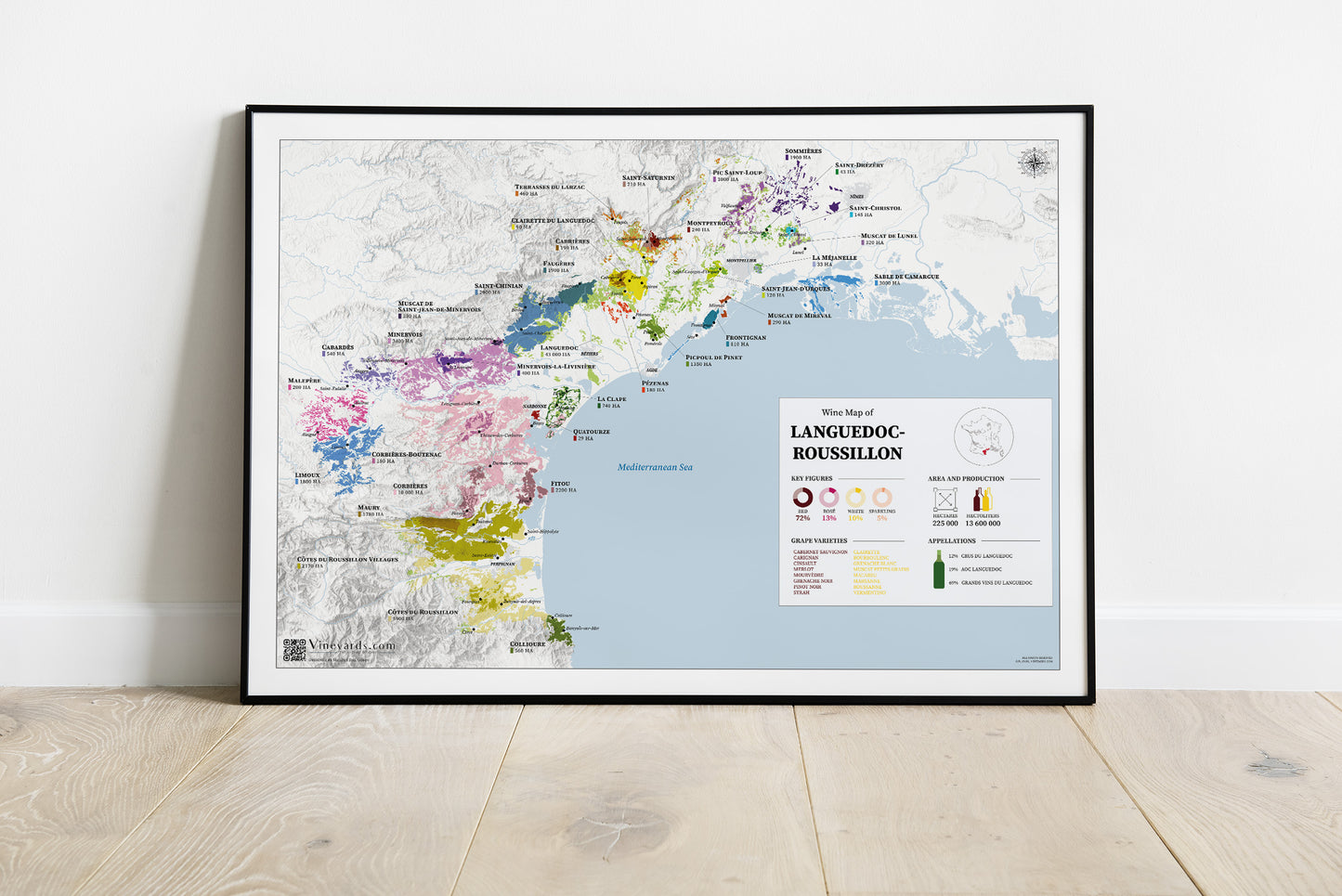 Languedoc Wine Map - Real Data