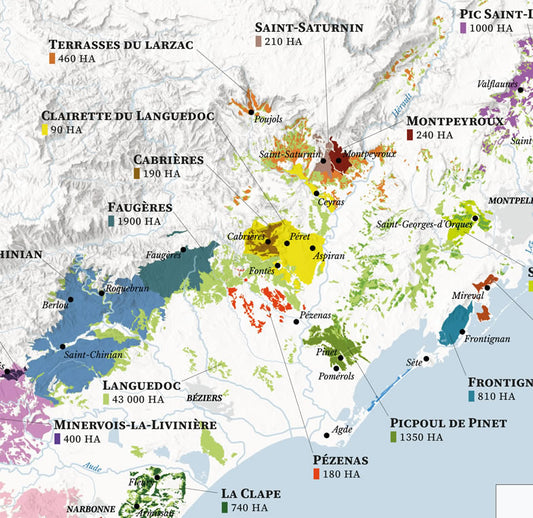Languedoc Wine Map - Real Data