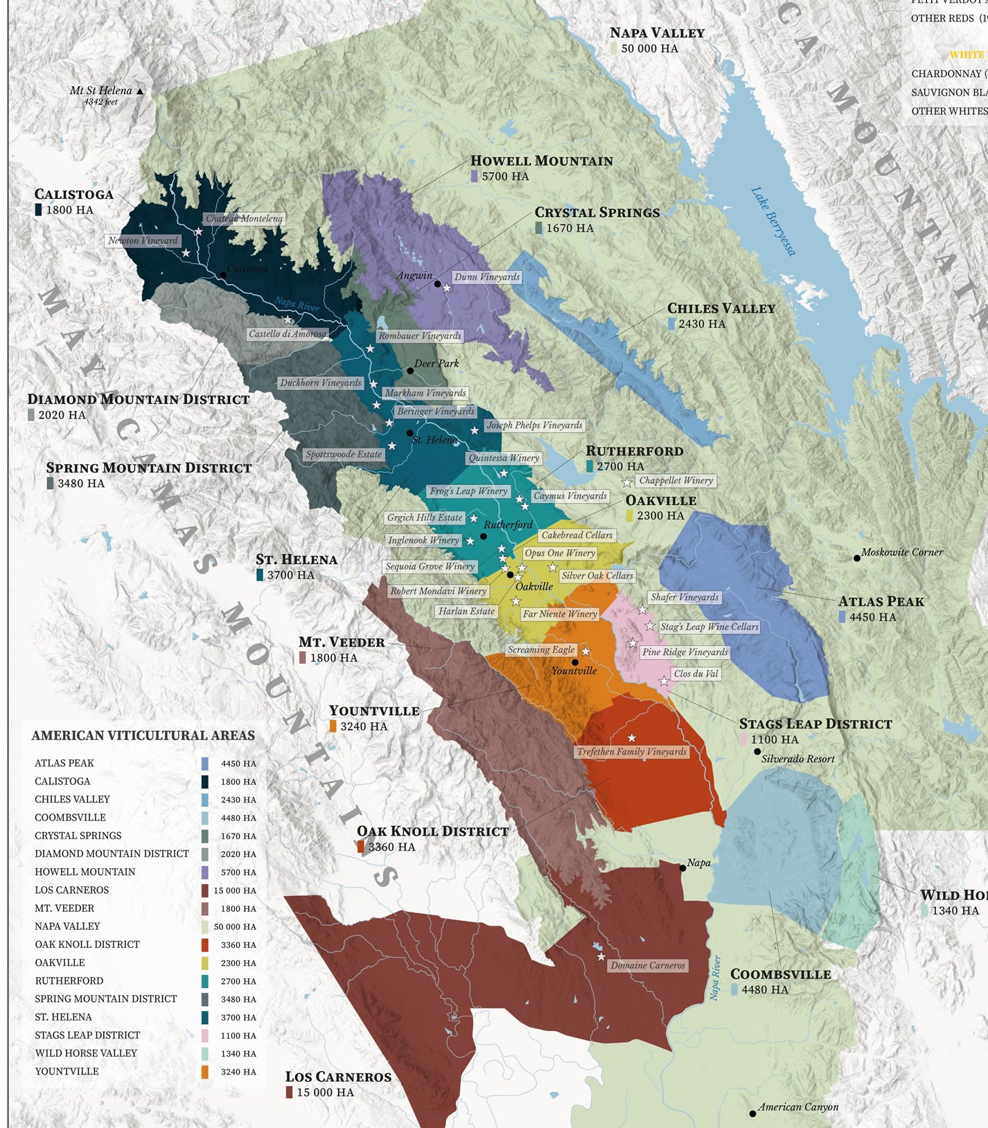 Napa Valley – Real Data Wine Map Poster