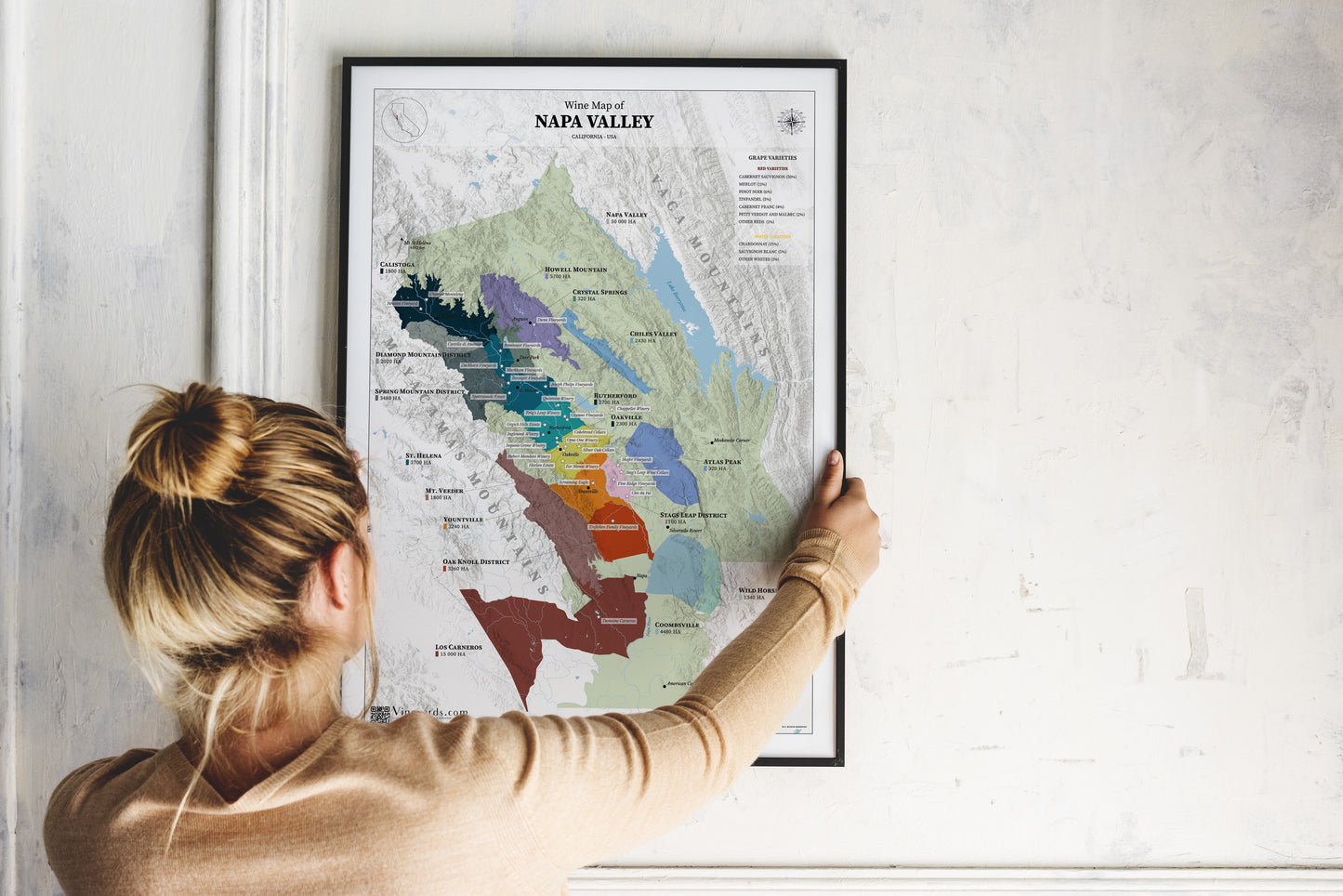 Napa Valley – Real Data Wine Map Poster
