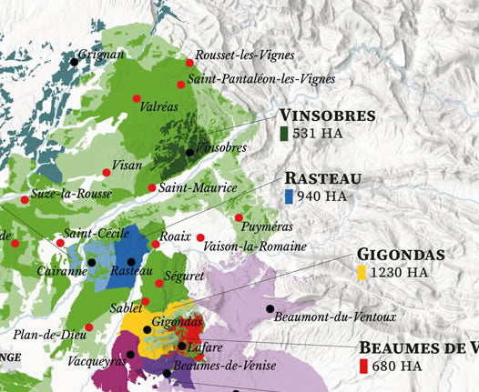Rhône Valley Wine Map - Real Data Based