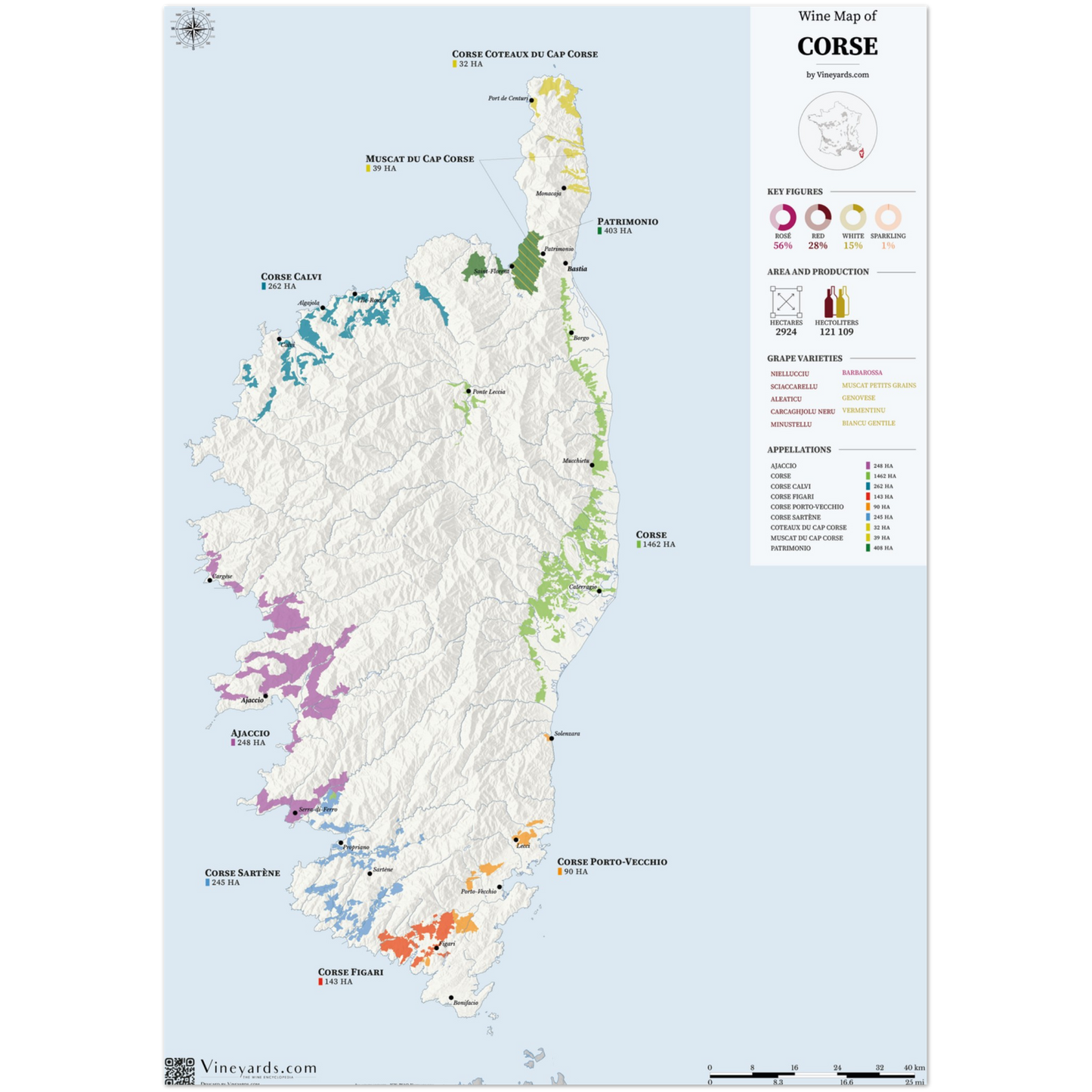 Corse wine map