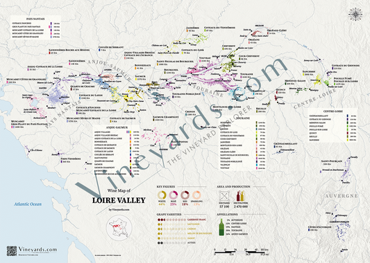 Loire Valley wine map for sale